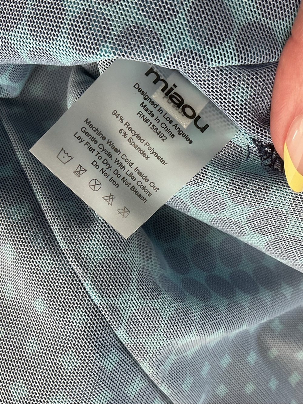 Miaou Thais Mesh Midi Dress Warp Blue Polka Dot Size Small - Picture 8 of 8
